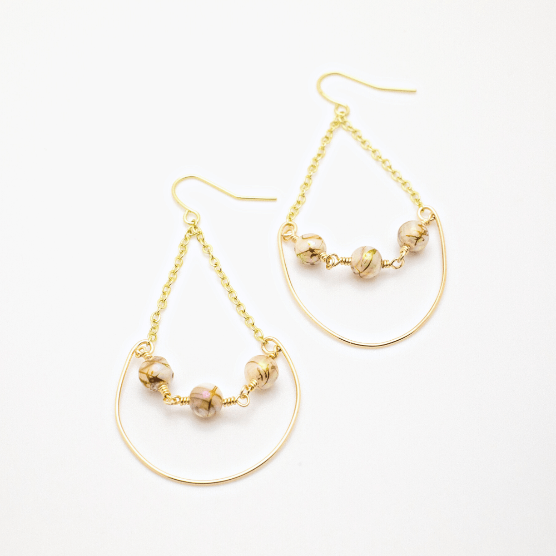 White gold howlite Artisan earrings