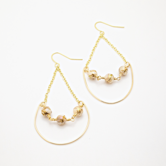 White gold howlite Artisan earrings