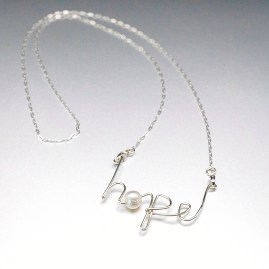 Sterling silver pearl hope necklace