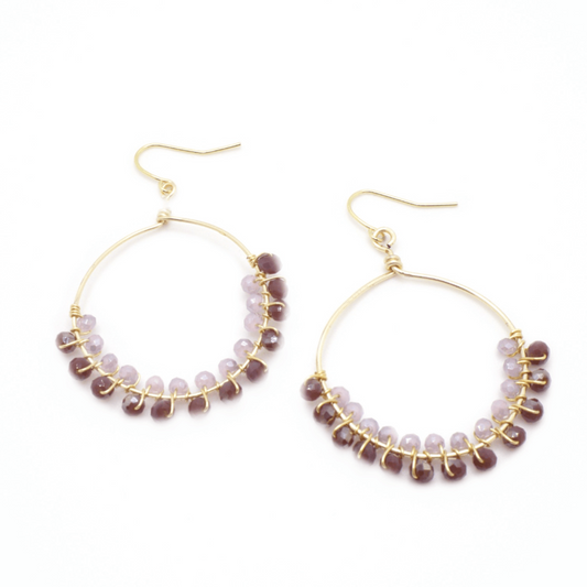 Purple gold earrings