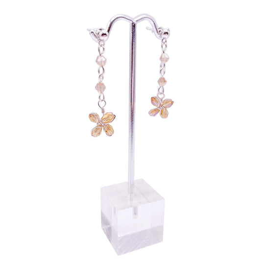 Peach butterfly silver earrings